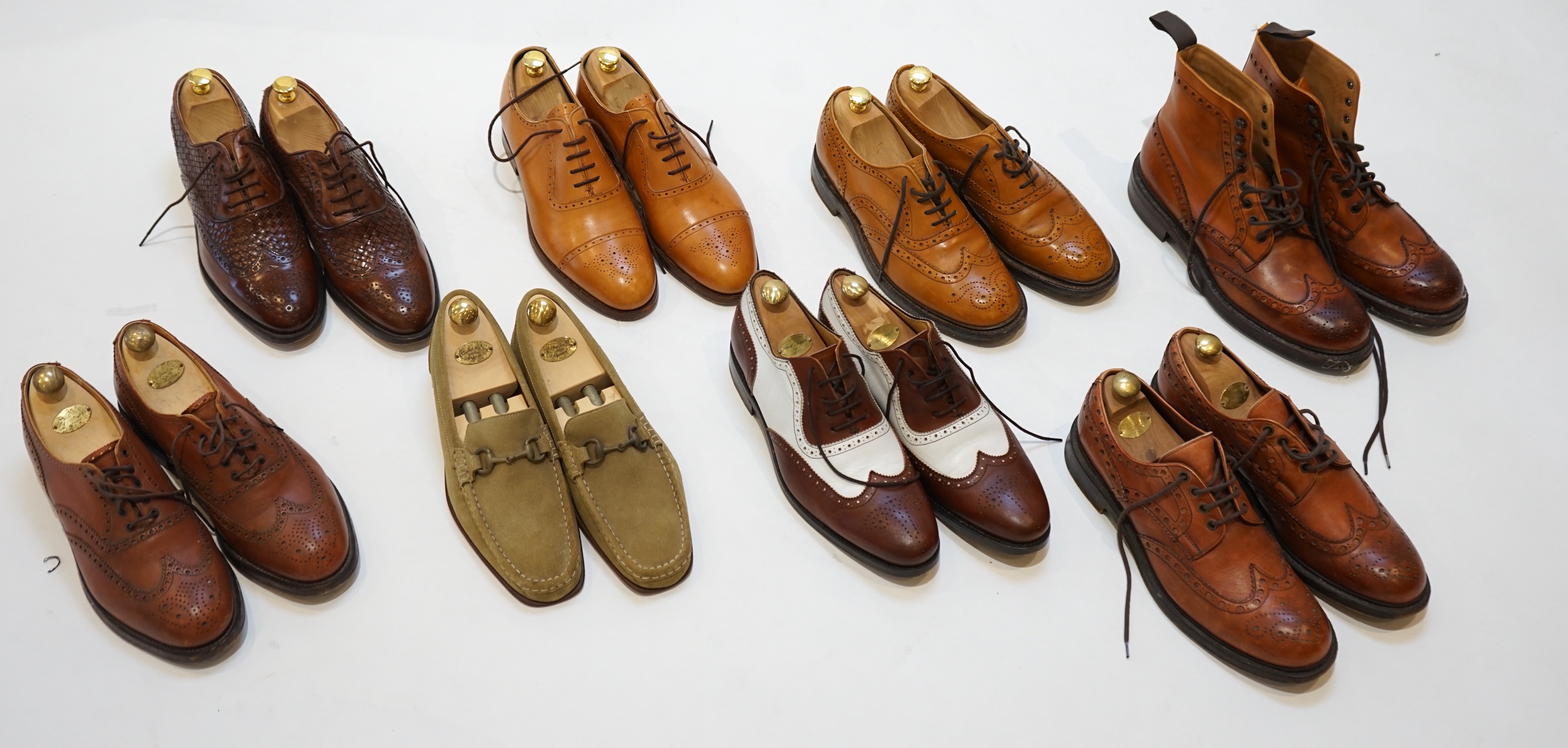 Eight pairs of gentleman's Dicker & Son shoes; all size 8.5 (42.5)